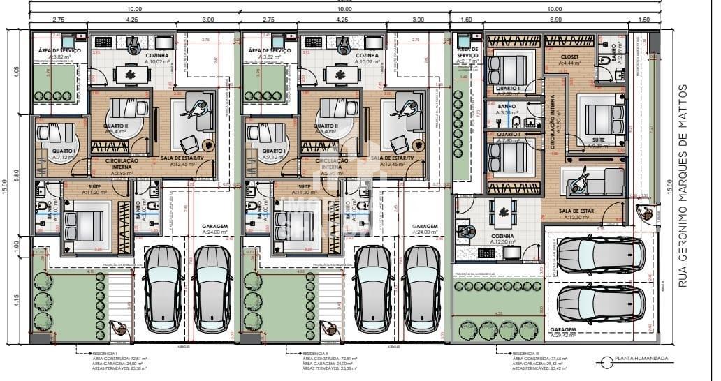 Casa, 3 quartos, 72 m² - Foto 2